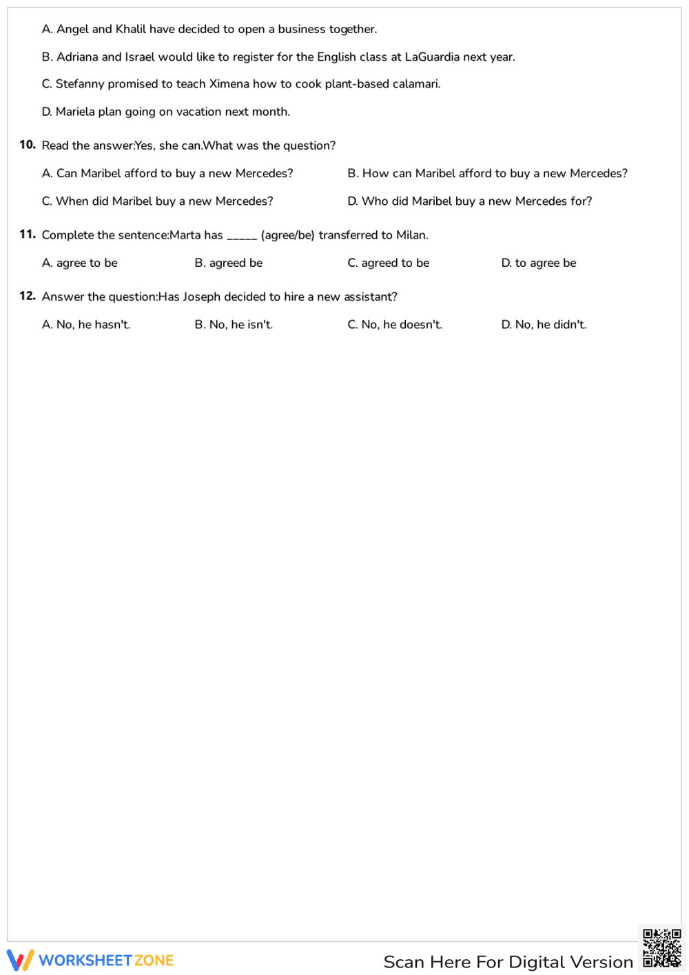 Practice Verbs and Infinitives in Context - Page 2