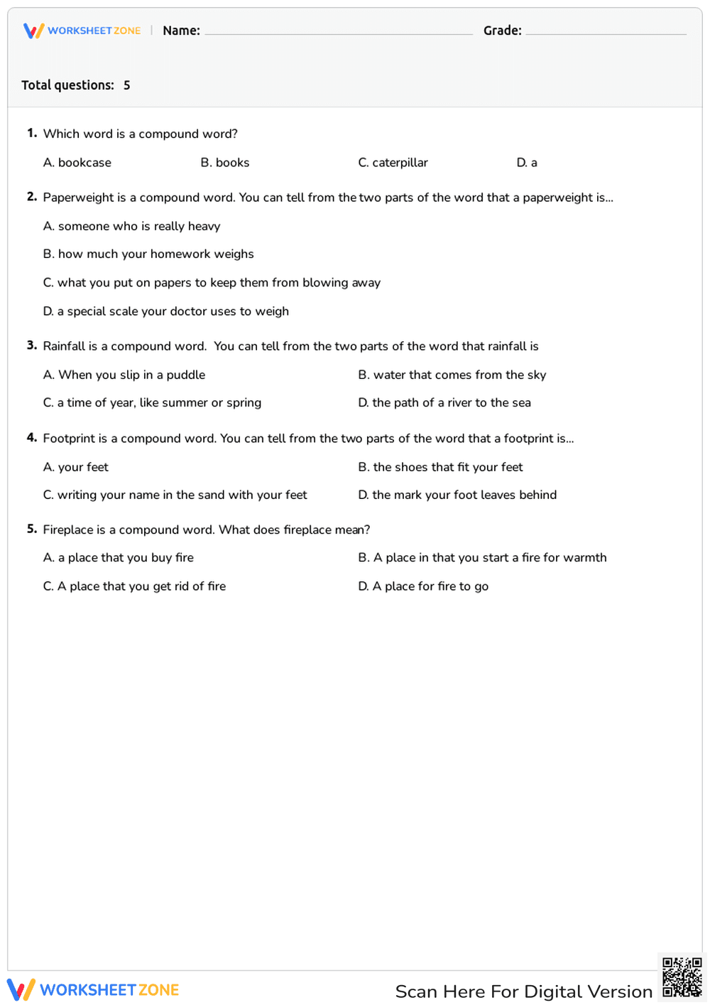 Meaning of Compound Words - Page 1