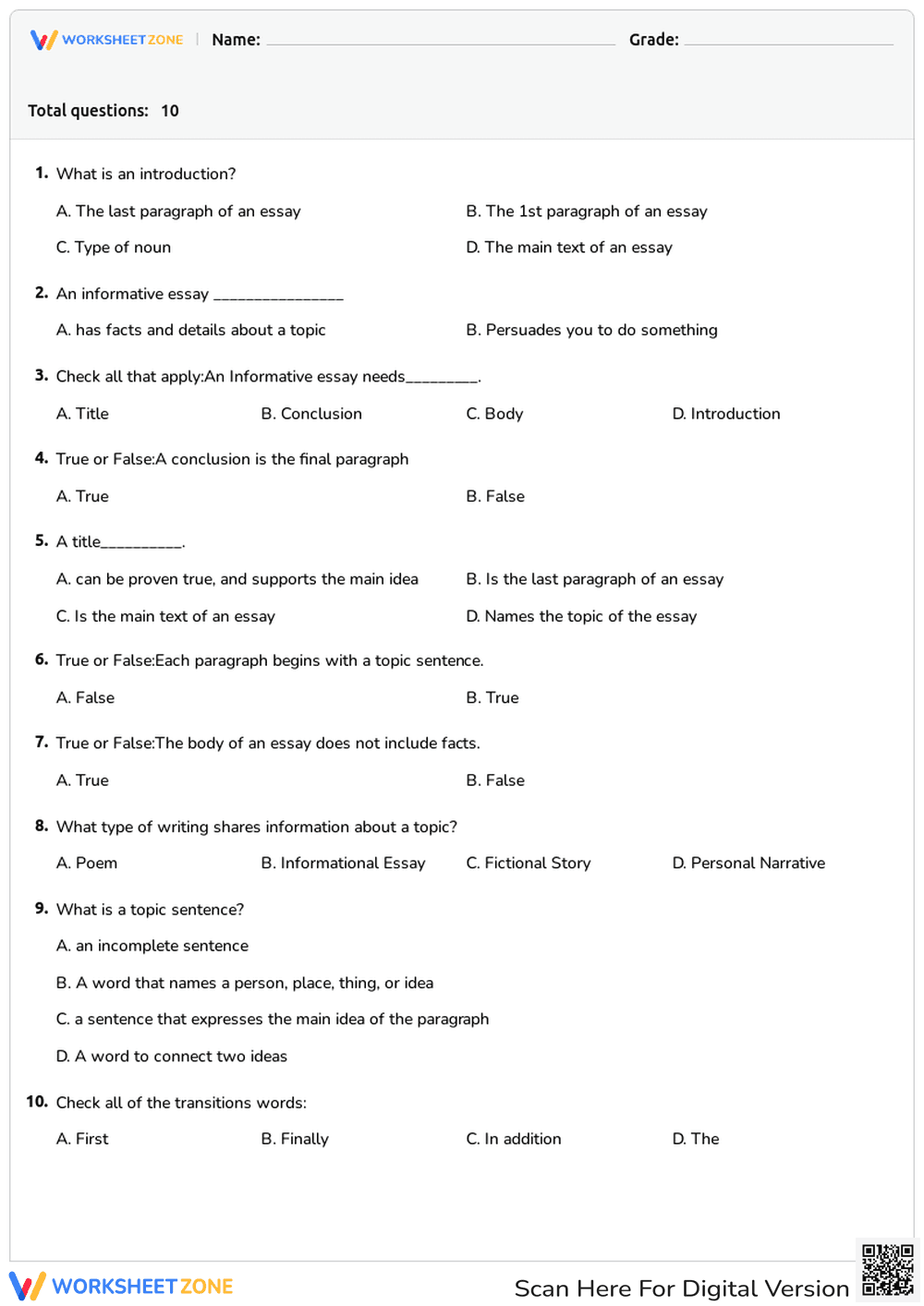 Informational Writing - Page 1