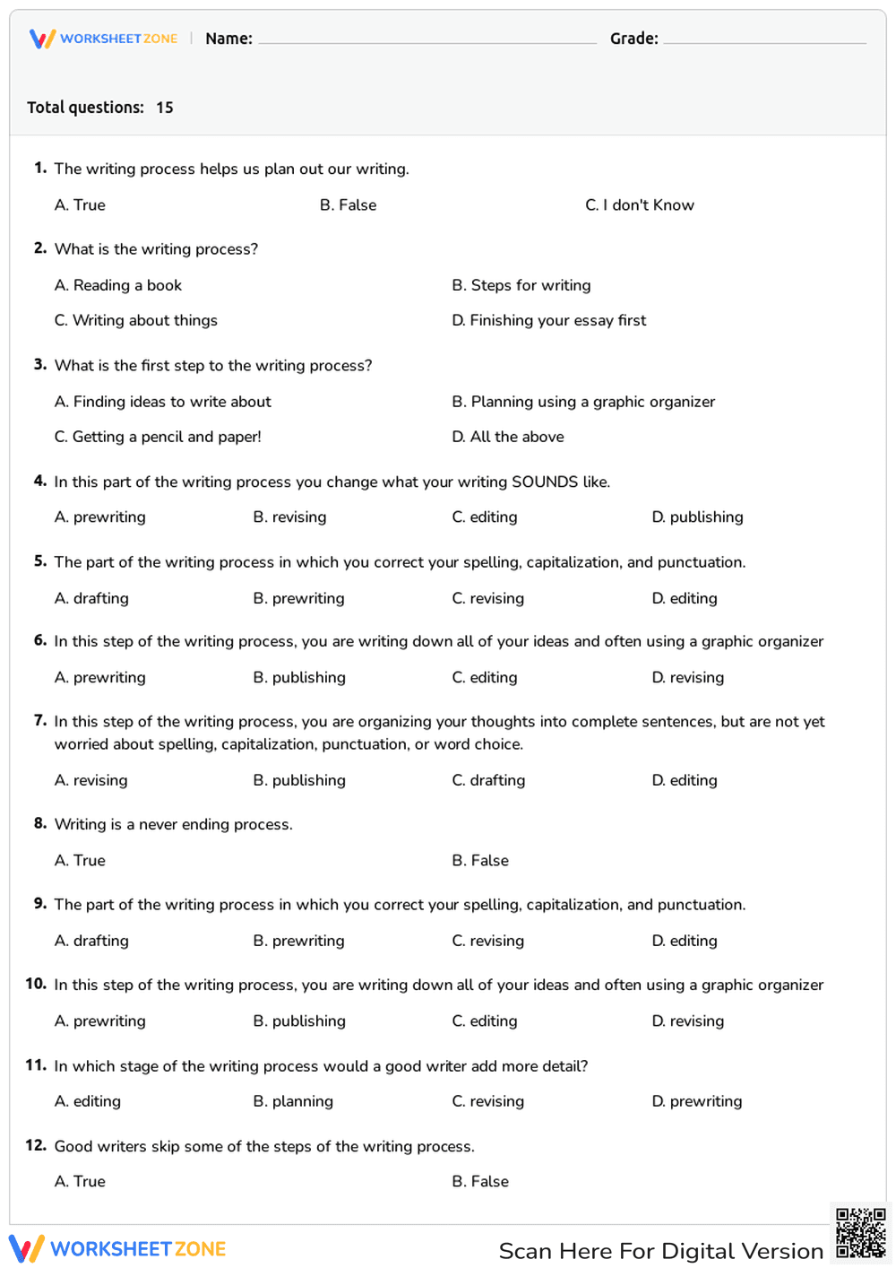 Understanding the Writing Process - Page 1