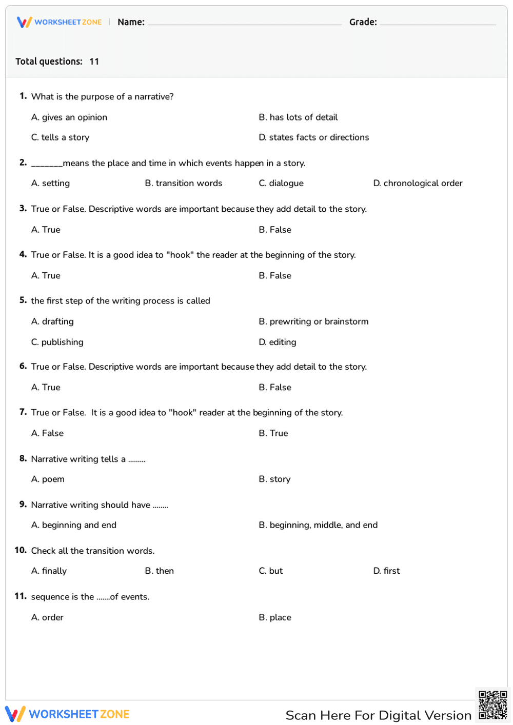 Narrative Writing - Page 1