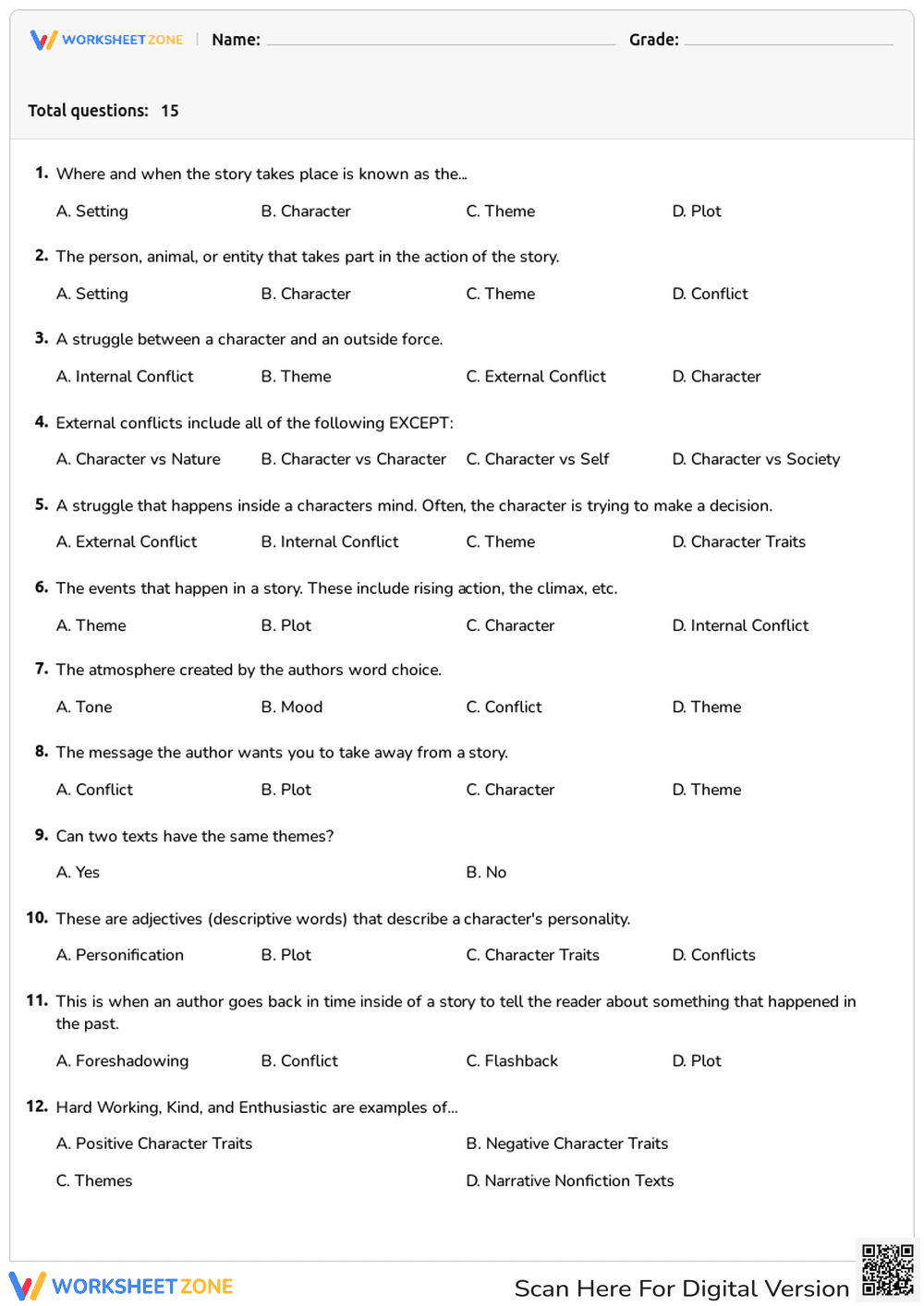 Fiction Elements: Understanding Story Structure - Page 1