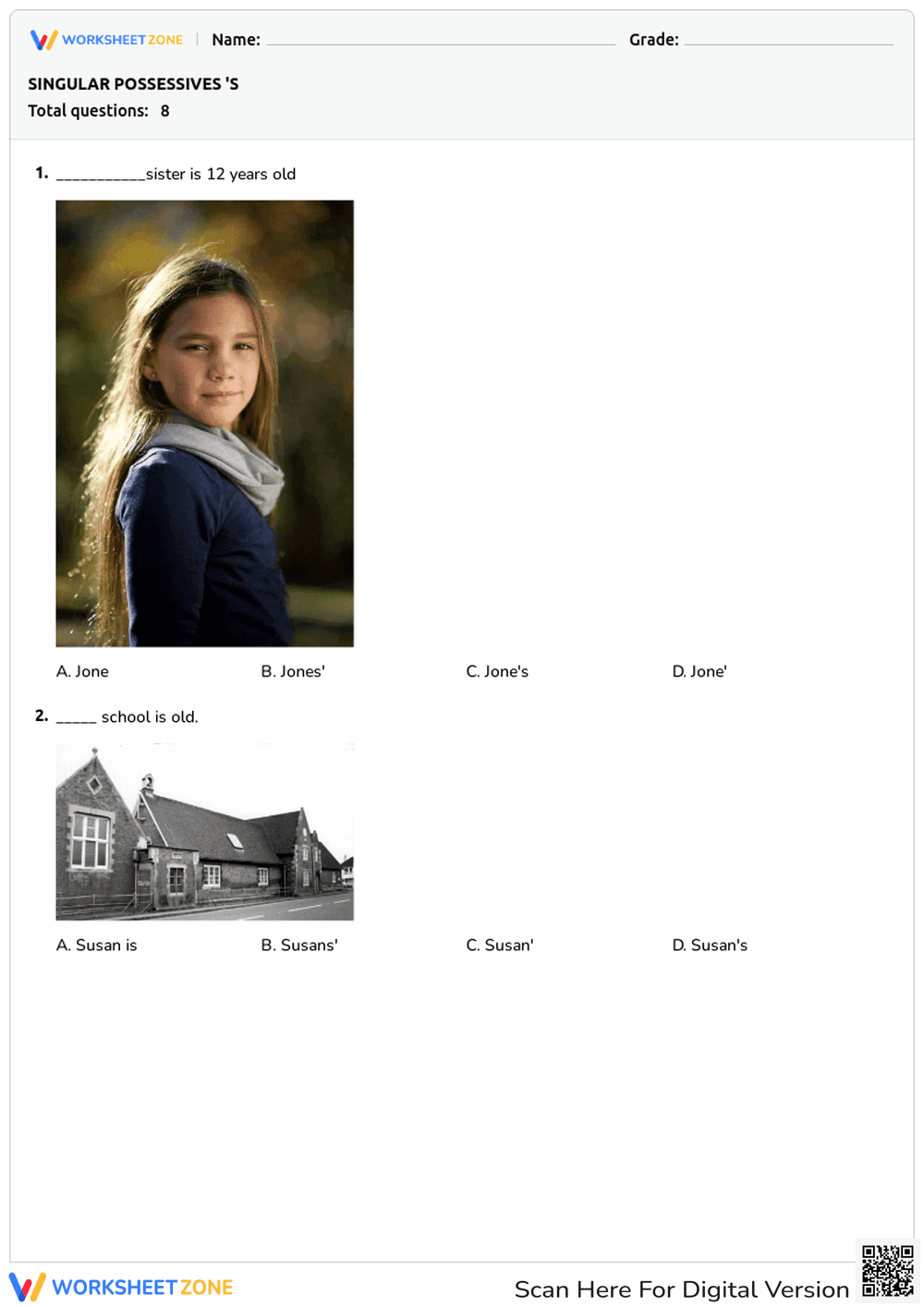 SINGULAR POSSESSIVES 'S - Page 1