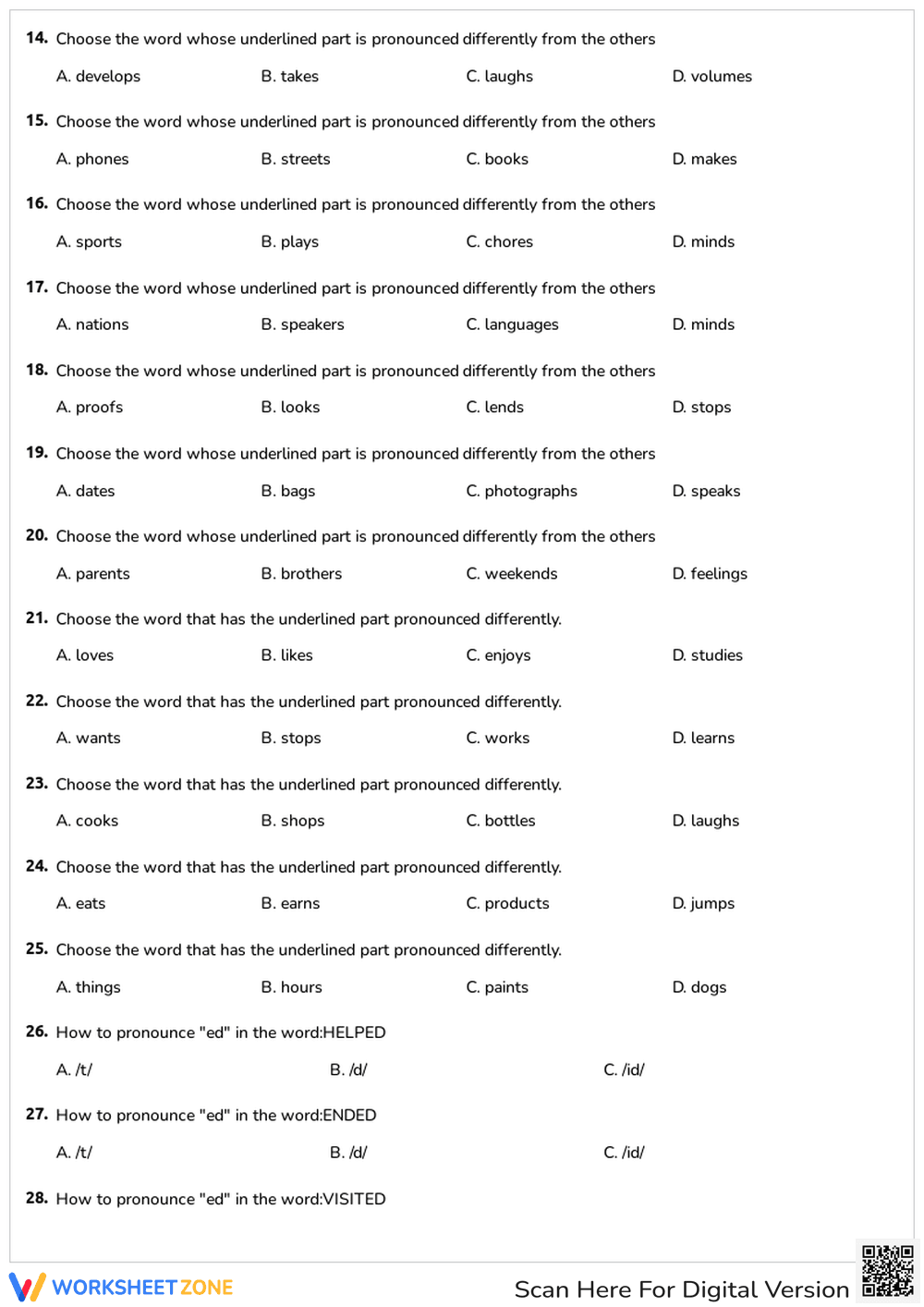 Ending sounds : s/es - Page 2