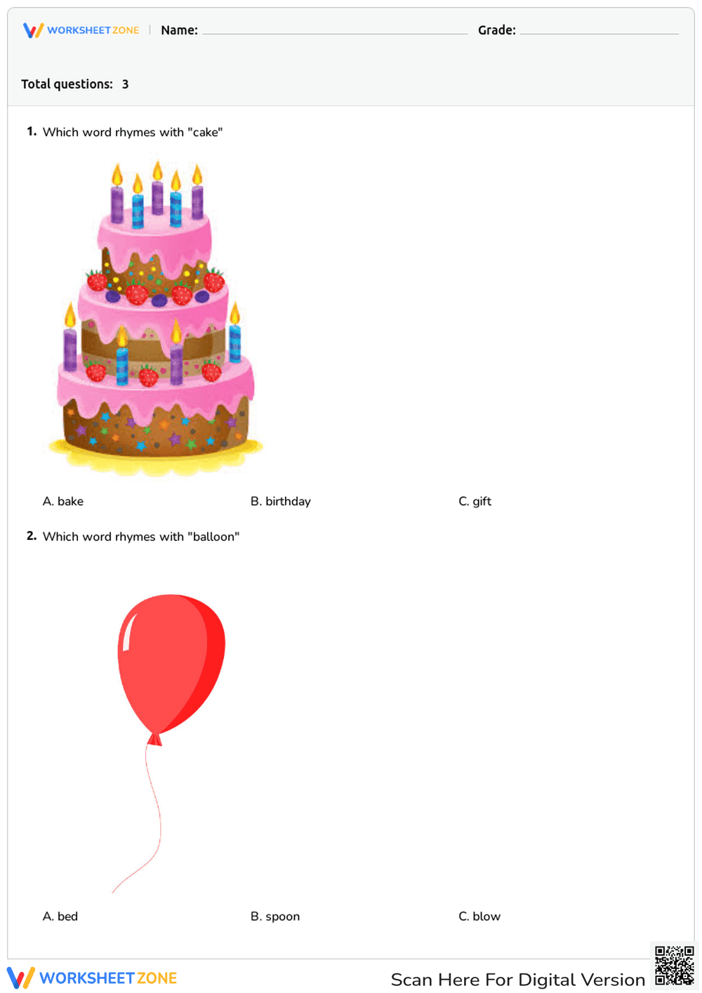 Rhyming words - Page 1