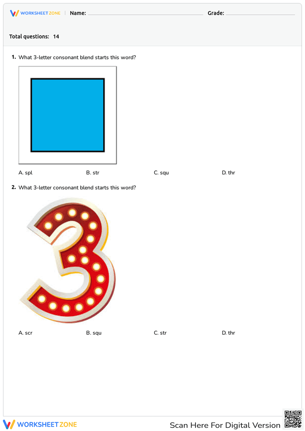 Consonant Blends - Page 1