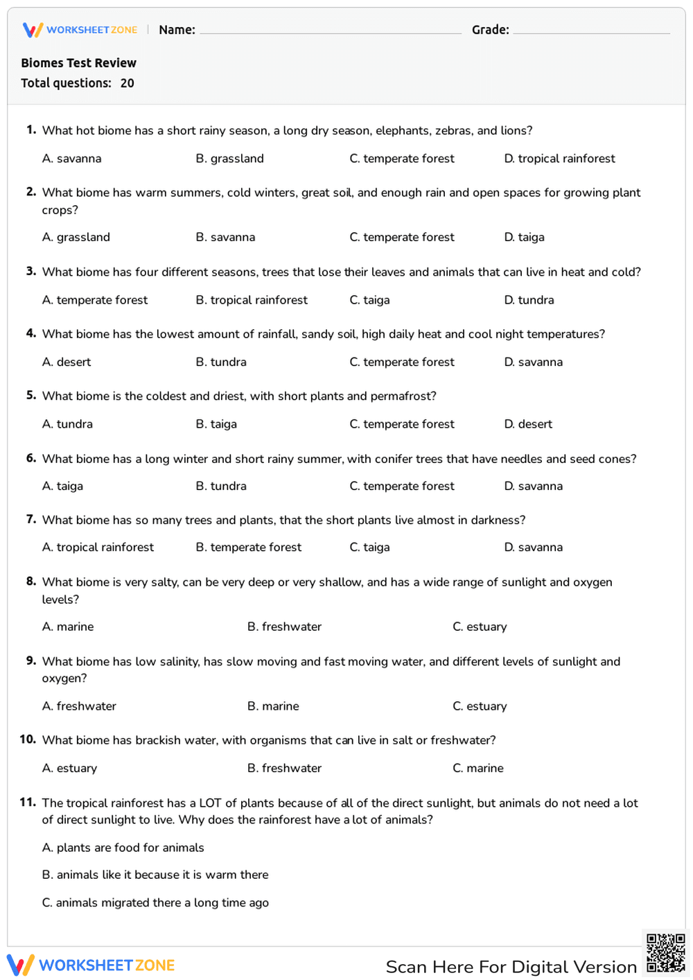 Biomes Test Review - Page 1
