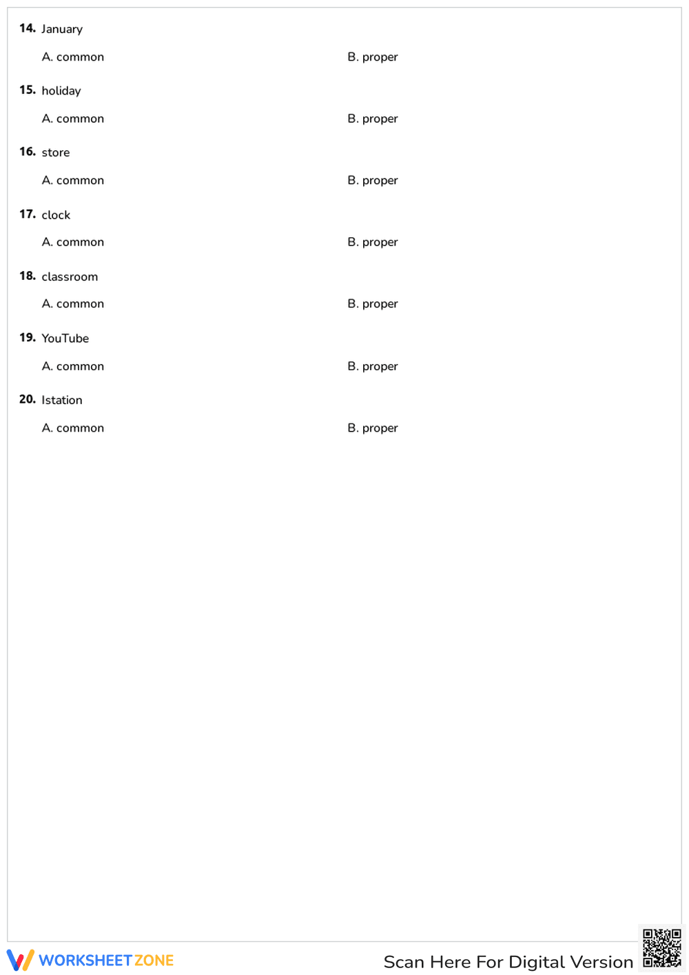 Common and Proper Nouns - Page 2