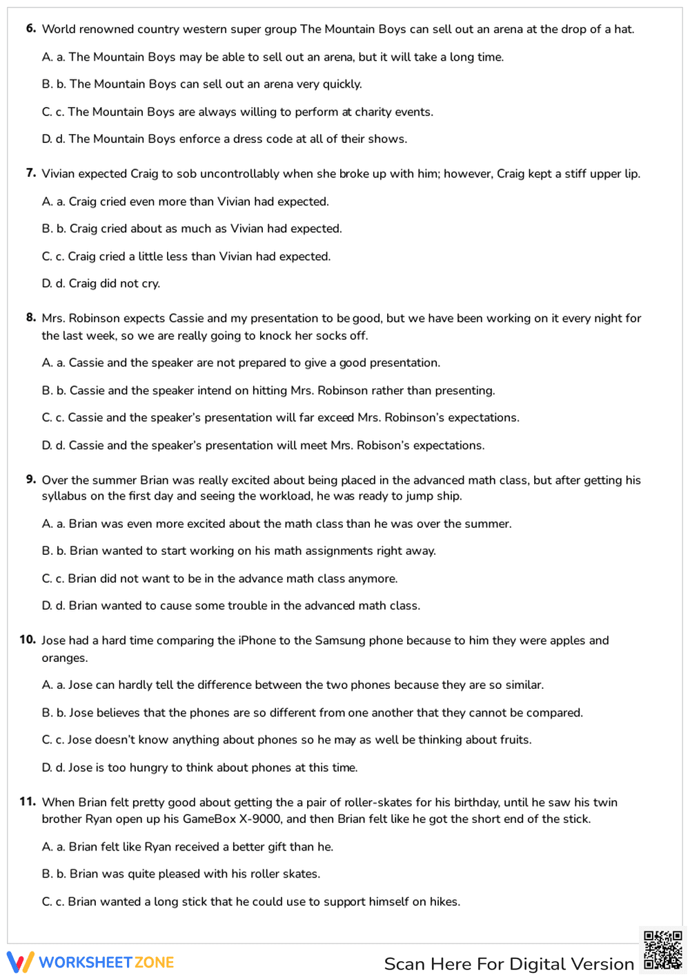 Understanding Idioms: Contextual Meaning Quiz - Page 2