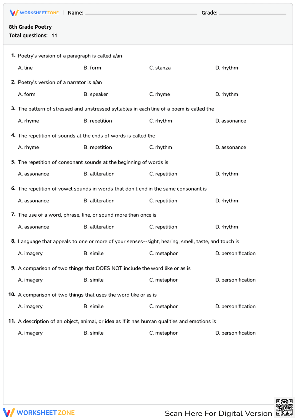 8th Grade Poetry - Page 1
