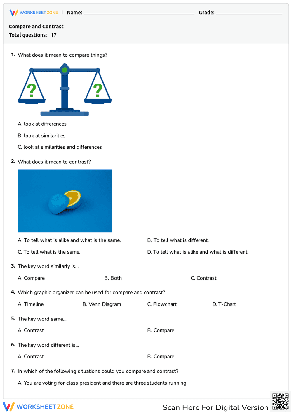 Compare and Contrast Things - Page 1