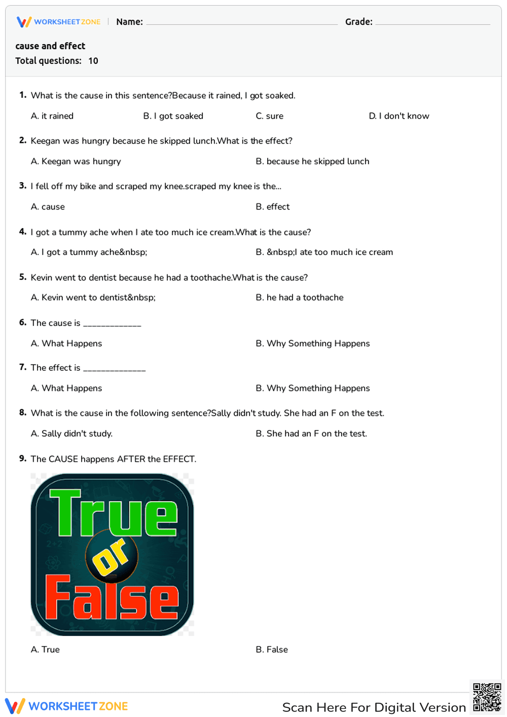 Identifying Cause and Effect - Page 1