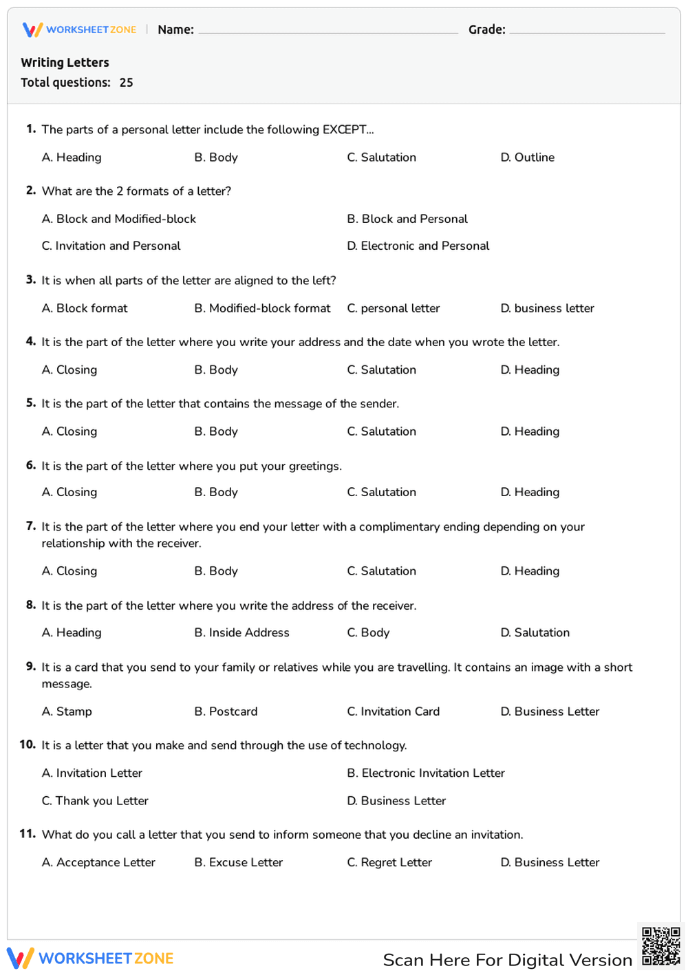 Writing Letters - Page 1