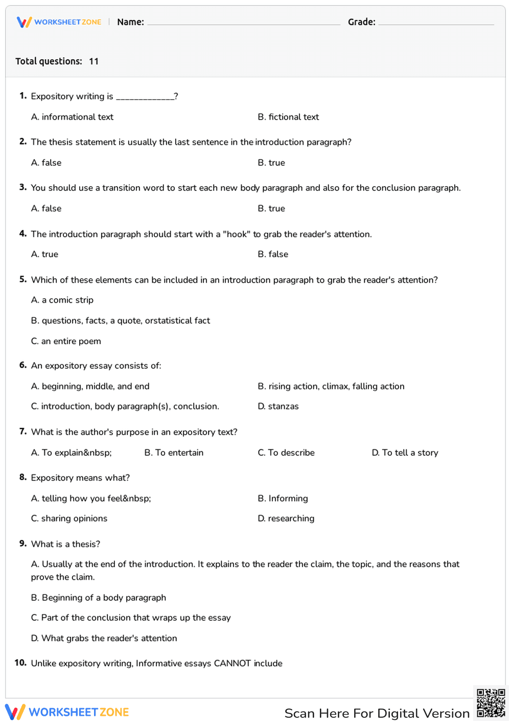 Expository/Informative Writing - Page 1