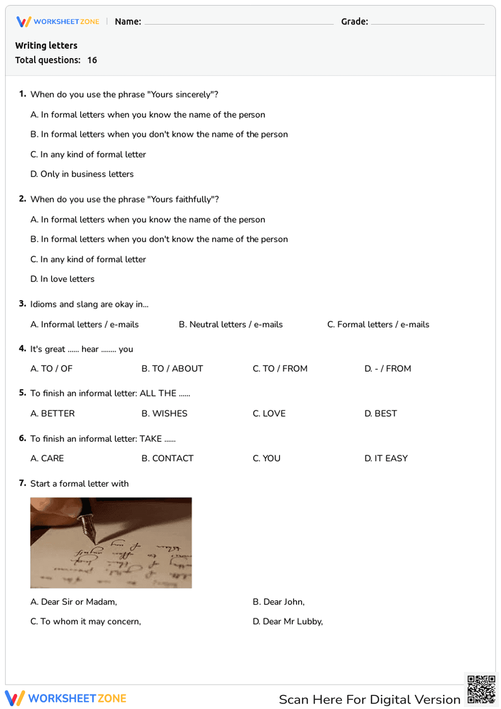 Writing letters - Page 1