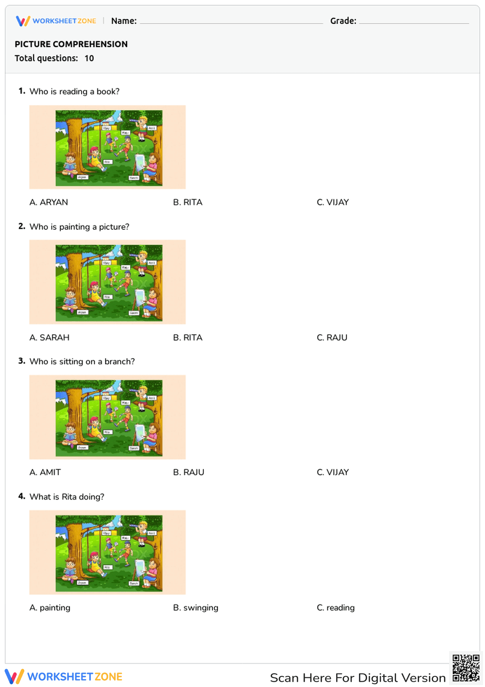 PICTURE COMPREHENSION - Page 1