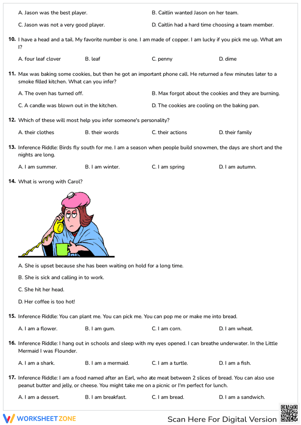 Making Inferences Practice Worksheet - Page 2