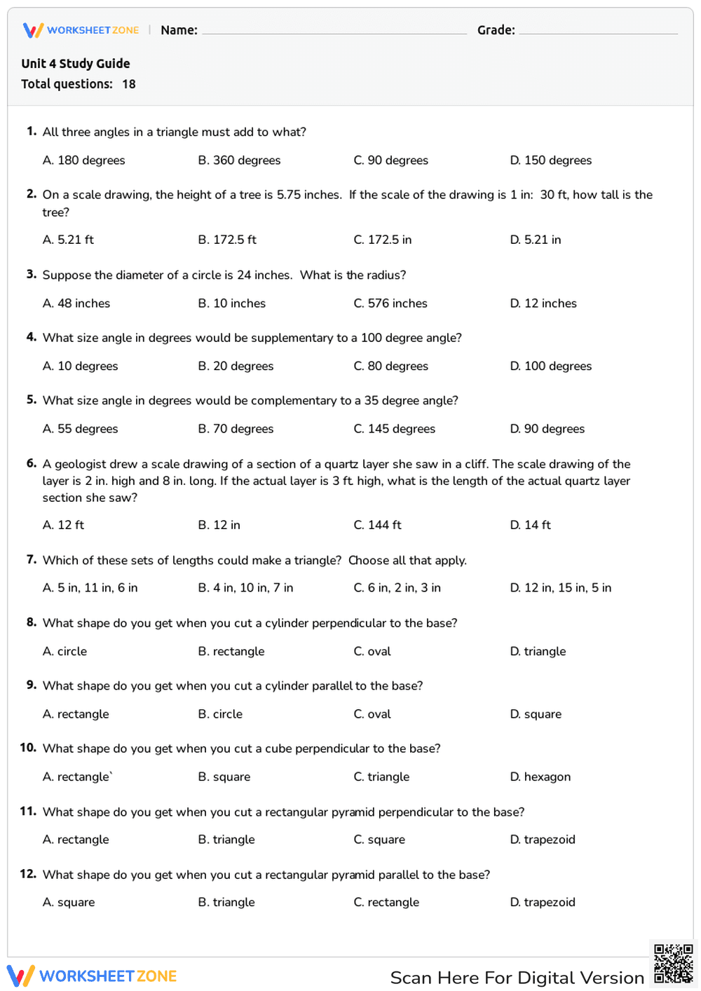 Unit 4 Study Guide - Page 1