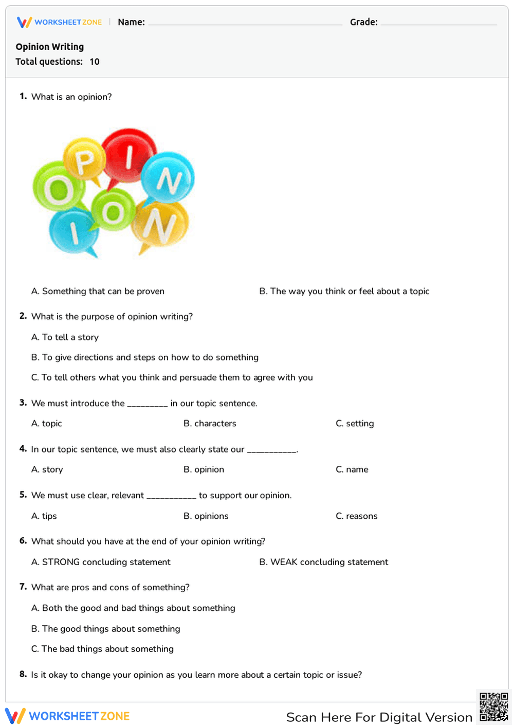 Opinion Writing - Page 1