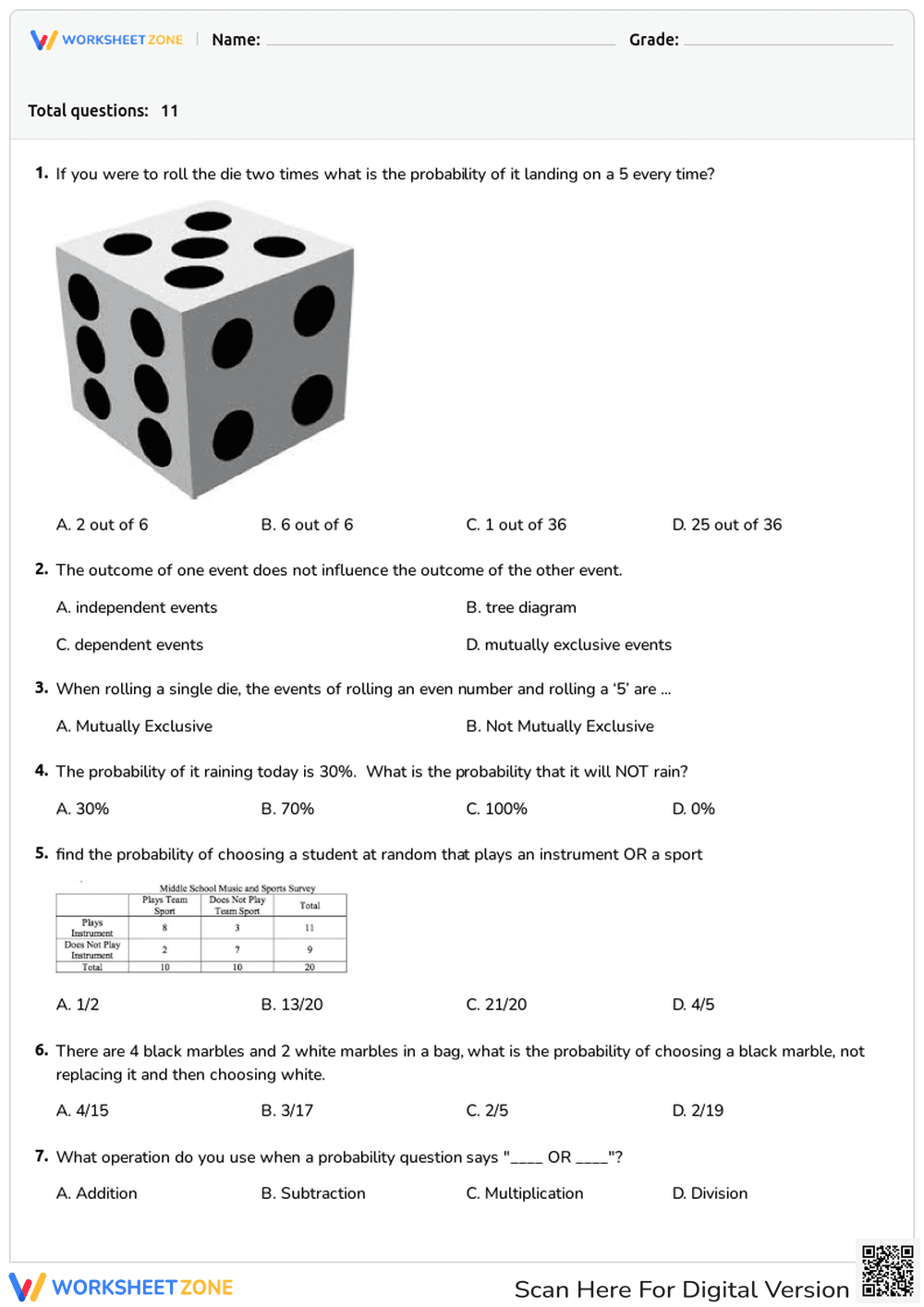 Probability - Page 1